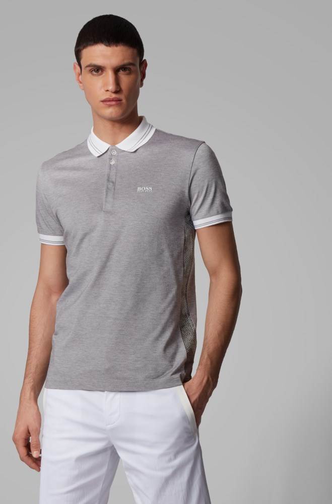 Hugo Boss Slim-fit polo shirt Grå | GvzHIopC