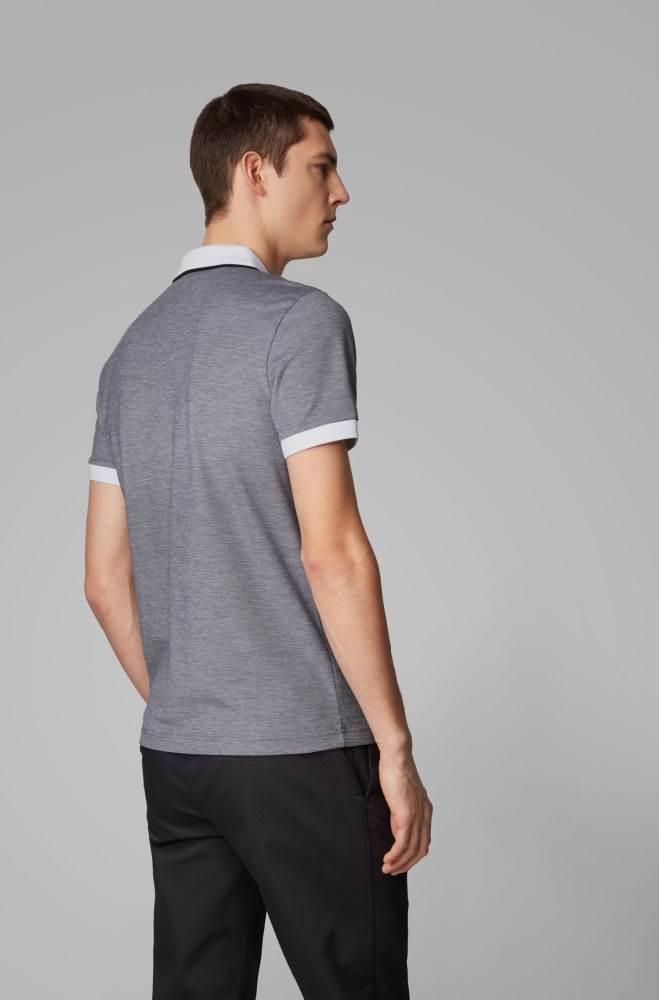 Hugo Boss Slim-fit polo shirt Grå | ZBAtoe2o