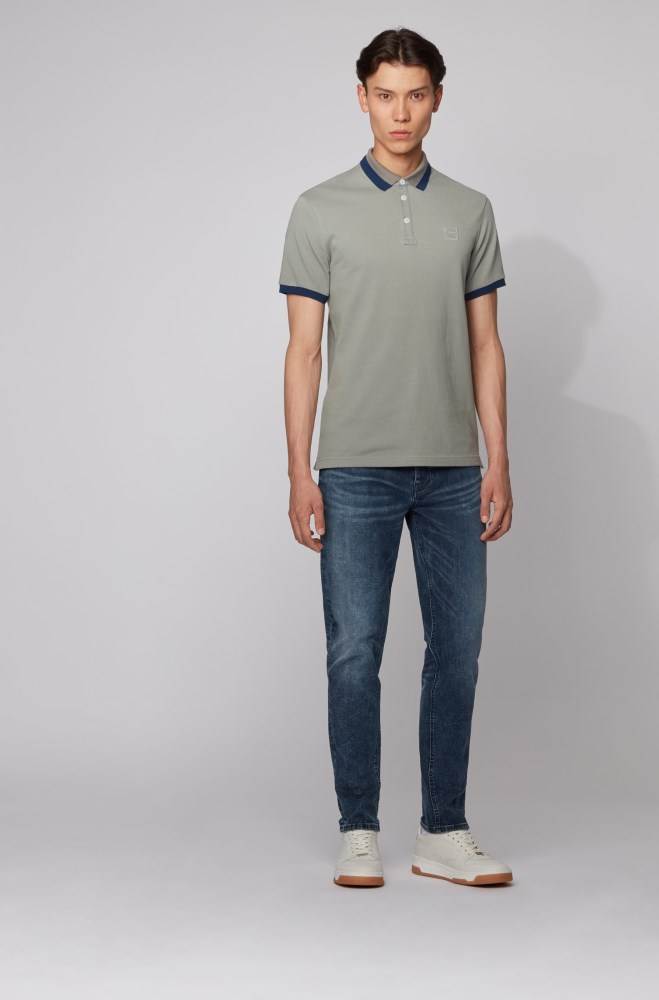 Hugo Boss Slim-fit polo shirt Grå | eaGMPViP