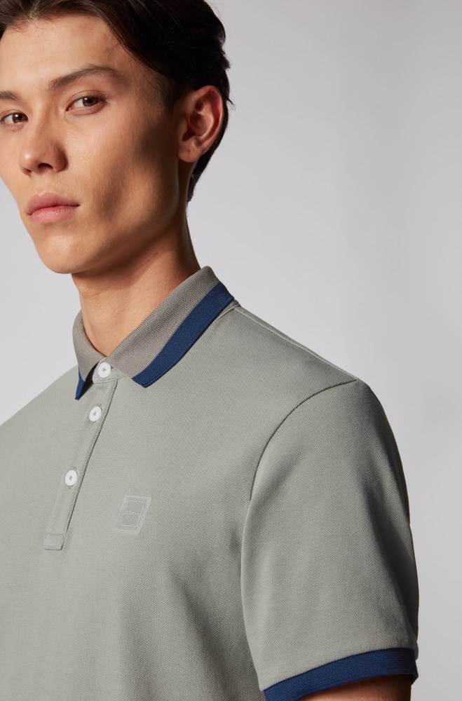 Hugo Boss Slim-fit polo shirt Grå | eaGMPViP