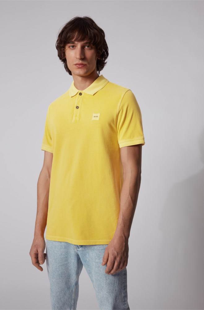 Hugo Boss Slim-fit polo shirt Gul | 4CtVotmN