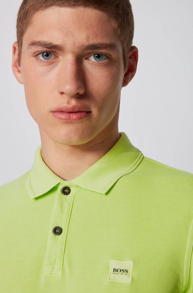 Hugo Boss Slim-fit polo shirt Gul | nA5SQRHp