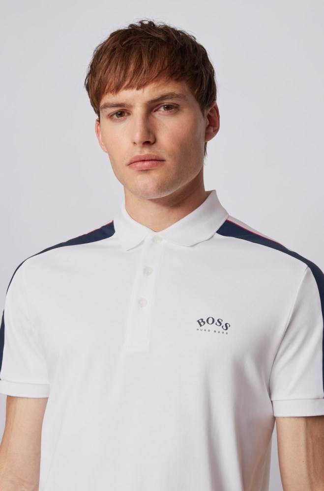 Hugo Boss Slim-fit polo shirt Hvite | CHtx49jx