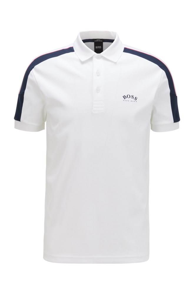 Hugo Boss Slim-fit polo shirt Hvite | CHtx49jx