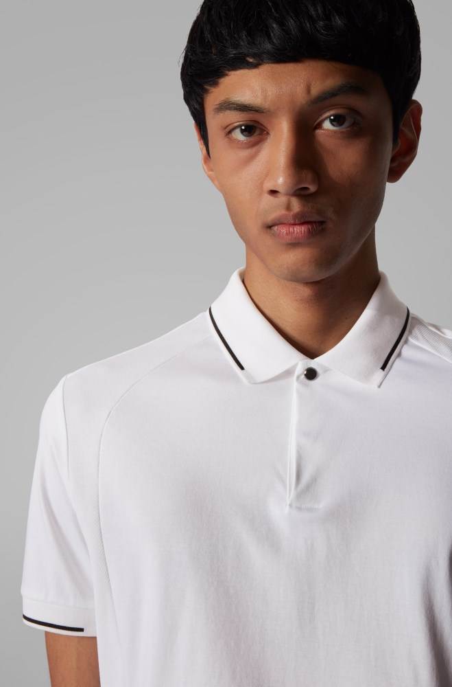 Hugo Boss Slim-fit polo shirt Hvite | Cqqg02jG