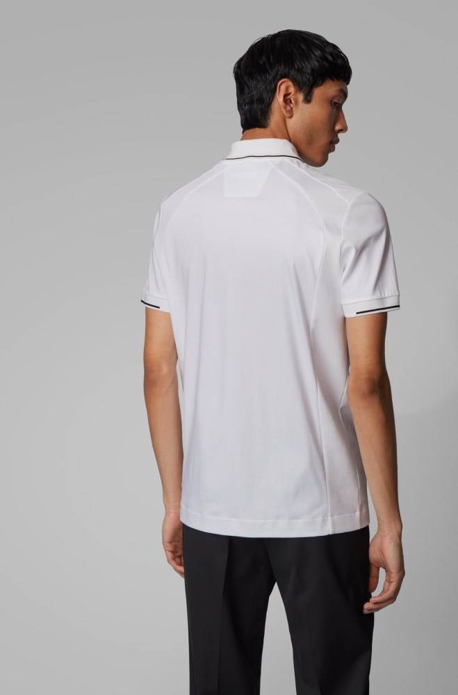 Hugo Boss Slim-fit polo shirt Hvite | Cqqg02jG