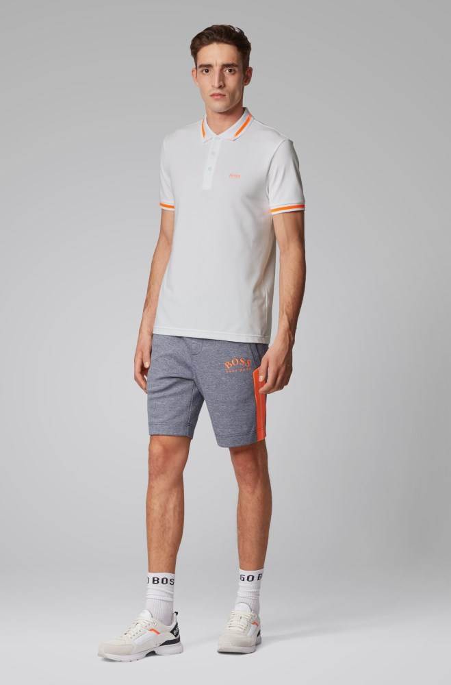 Hugo Boss Slim-fit polo shirt Hvite | IaawYuXK