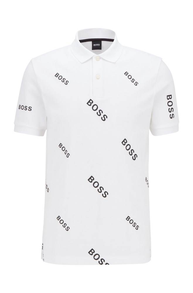 Hugo Boss Slim-fit polo shirt Hvite | Iv5wq9Ll