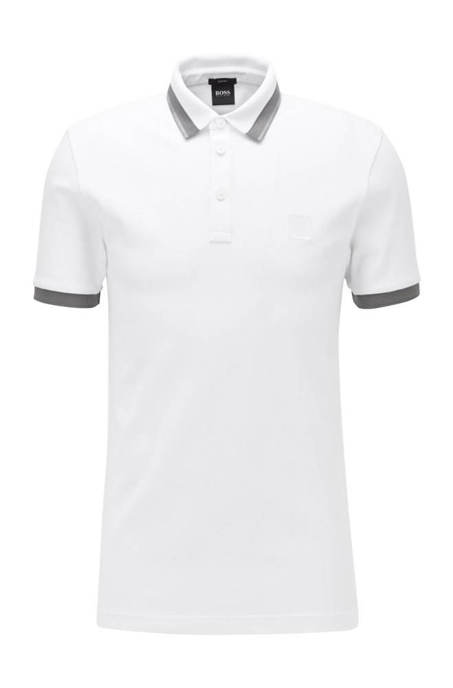 Hugo Boss Slim-fit polo shirt Hvite | LNDPJIgO