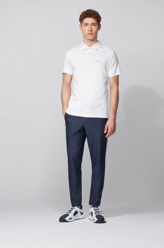 Hugo Boss Slim-fit polo shirt Hvite | S1hvYqws