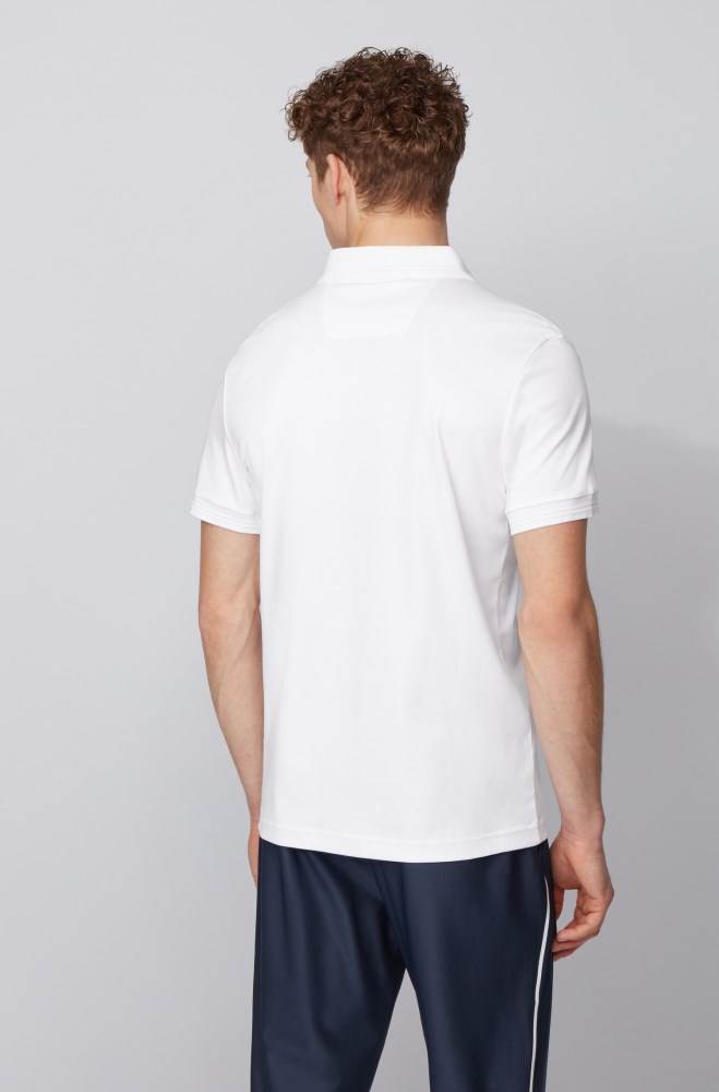 Hugo Boss Slim-fit polo shirt Hvite | S1hvYqws