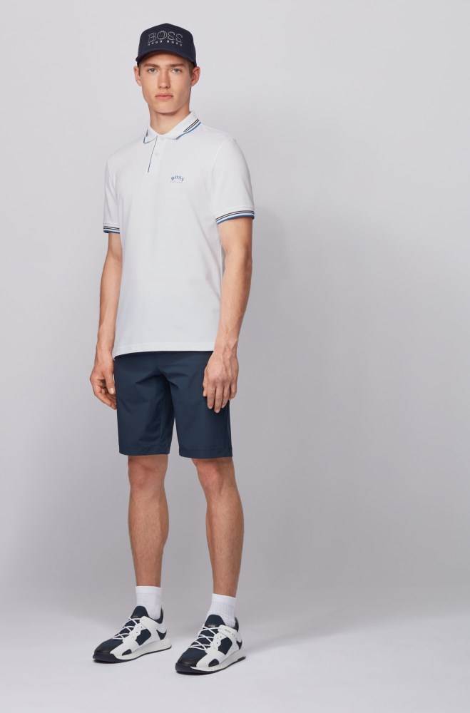 Hugo Boss Slim-fit polo shirt Hvite | WS7yIyun