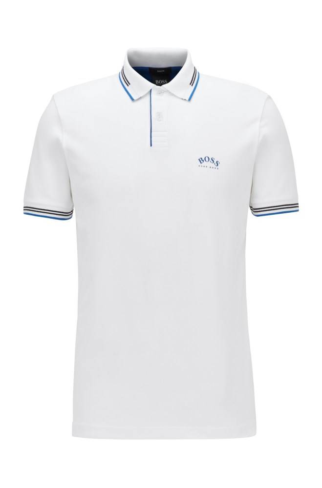 Hugo Boss Slim-fit polo shirt Hvite | WS7yIyun