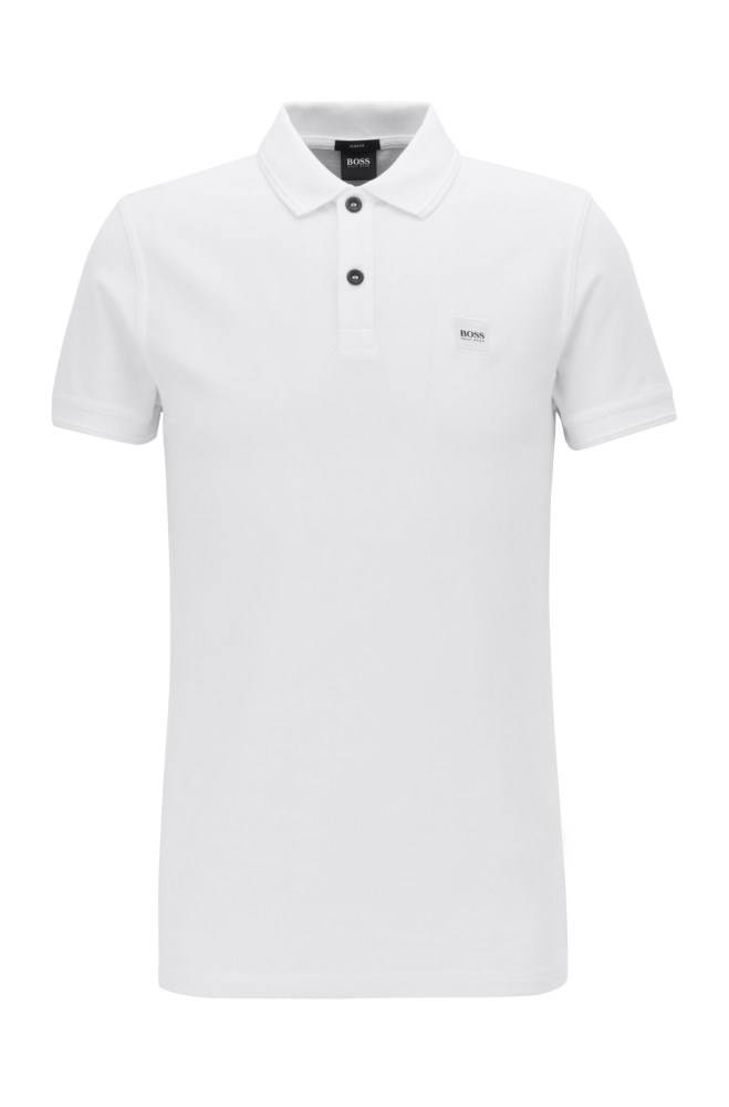 Hugo Boss Slim-fit polo shirt Hvite | igUVgY4B