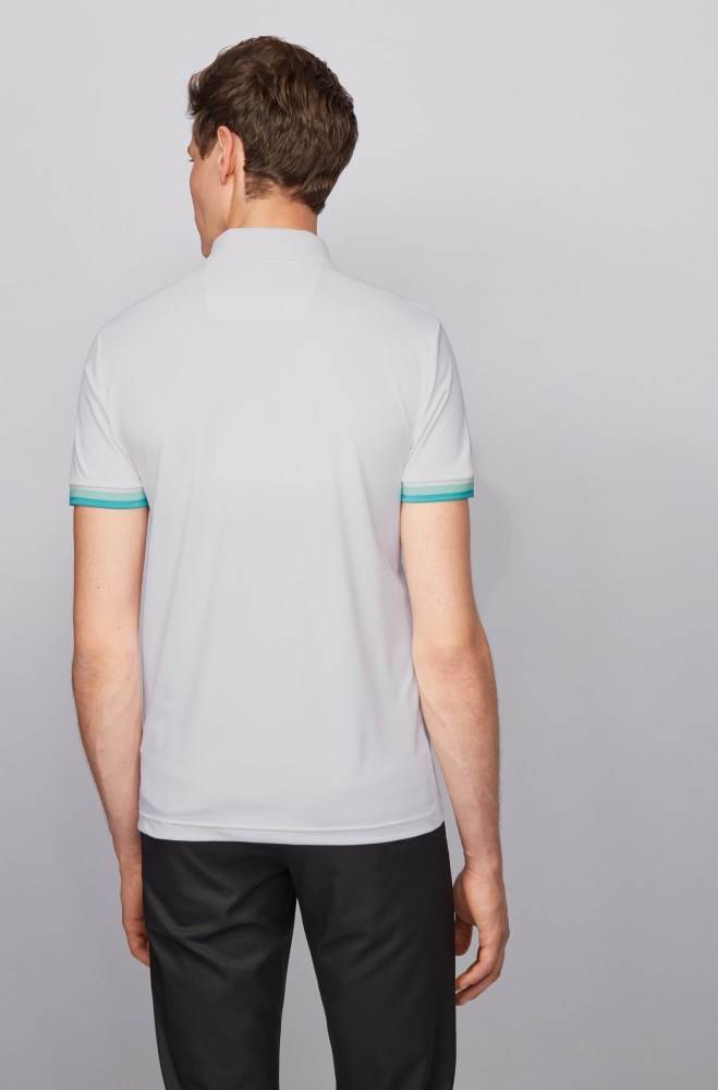 Hugo Boss Slim-fit polo shirt Hvite | m90Yx19E