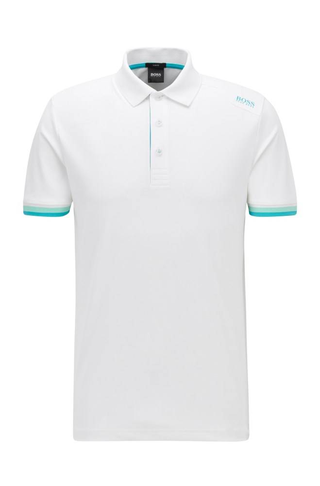 Hugo Boss Slim-fit polo shirt Hvite | m90Yx19E