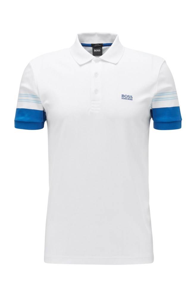 Hugo Boss Slim-fit polo shirt Hvite | oeUsbEz6