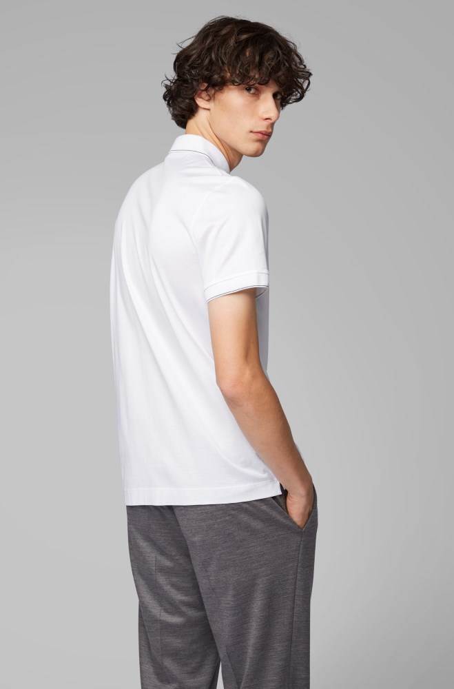 Hugo Boss Slim-fit polo shirt Hvite | q8o5zPul