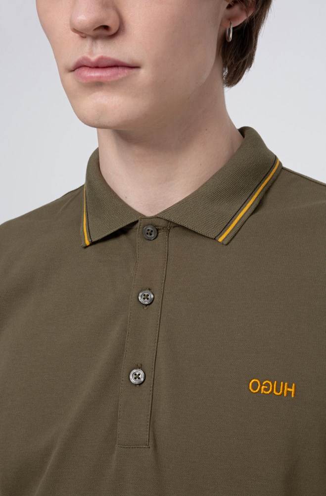 Hugo Boss Slim-fit polo shirt Khaki | sf1jSEGO