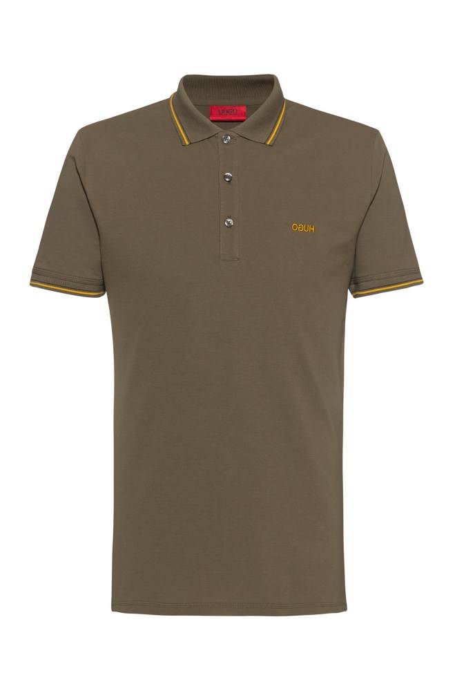 Hugo Boss Slim-fit polo shirt Khaki | sf1jSEGO