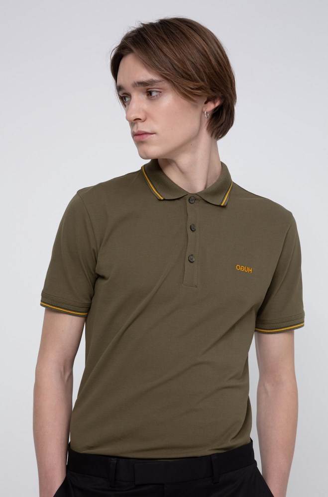 Hugo Boss Slim-fit polo shirt Khaki | sf1jSEGO