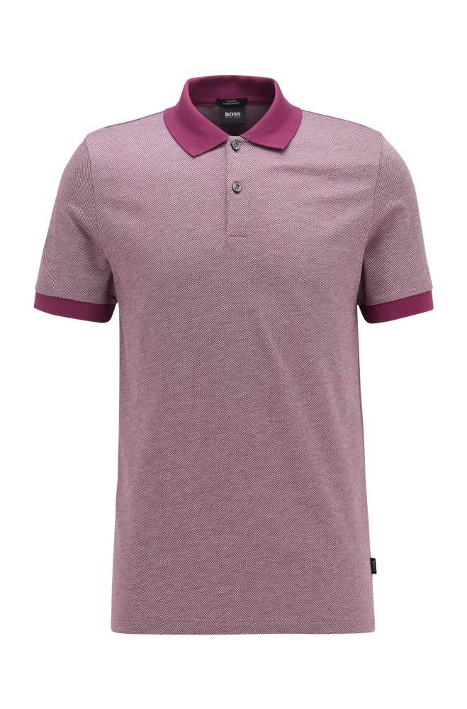 Hugo Boss Slim-fit polo shirt Lilla | VhIq7Rr8