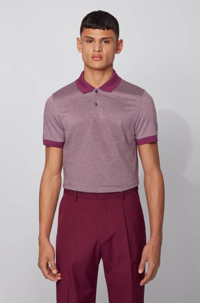 Hugo Boss Slim-fit polo shirt Lilla | VhIq7Rr8