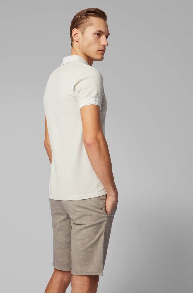 Hugo Boss Slim-fit polo shirt Lyse Beige | xB4A3peh