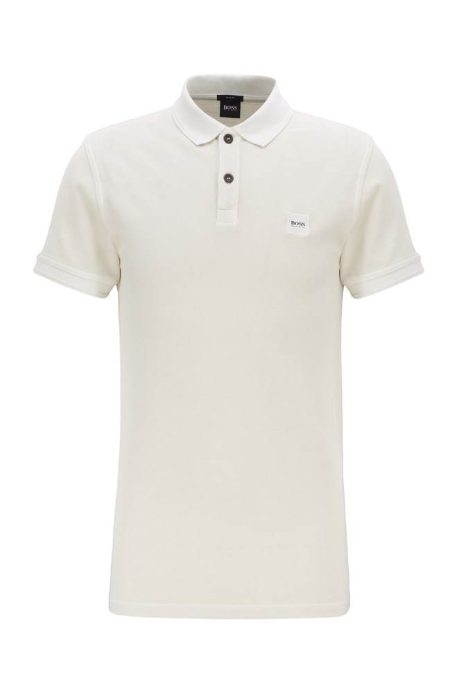 Hugo Boss Slim-fit polo shirt Lyse Beige | xB4A3peh