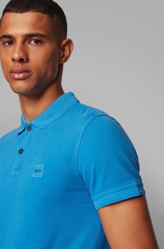 Hugo Boss Slim-fit polo shirt Lyse Blå | gsWDxLAS