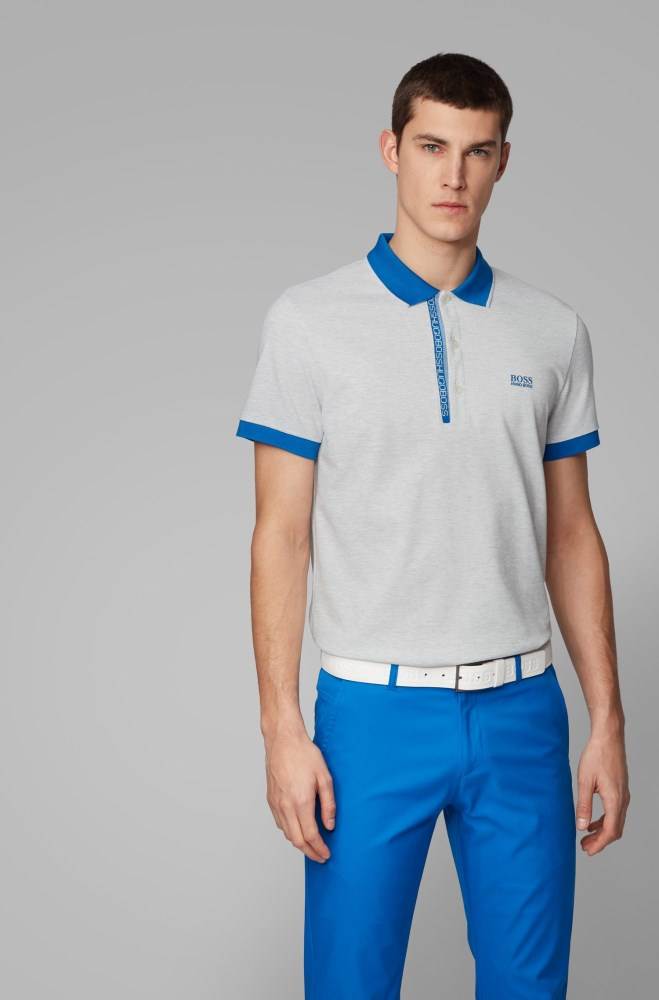 Hugo Boss Slim-fit polo shirt Lyse Grå | MLtZ4393