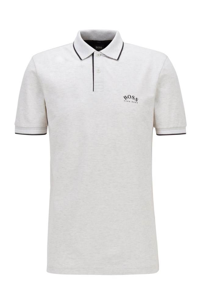 Hugo Boss Slim-fit polo shirt Lyse Grå | NHXGMAhW