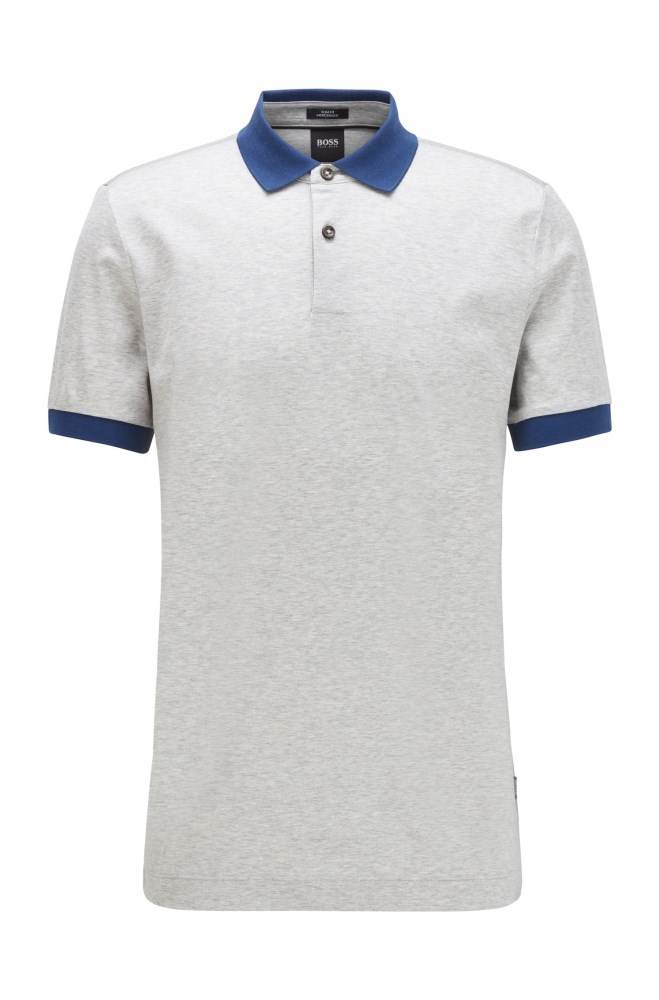 Hugo Boss Slim-fit polo shirt Lyse Grå | Za4alksI