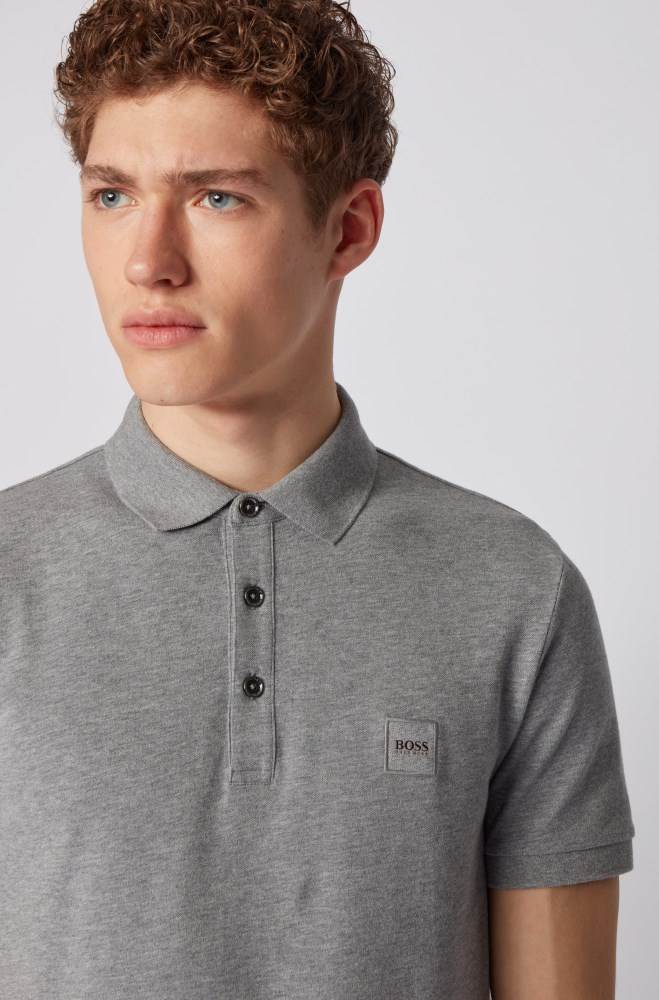 Hugo Boss Slim-fit polo shirt Lyse Grå | oQSzyJBb