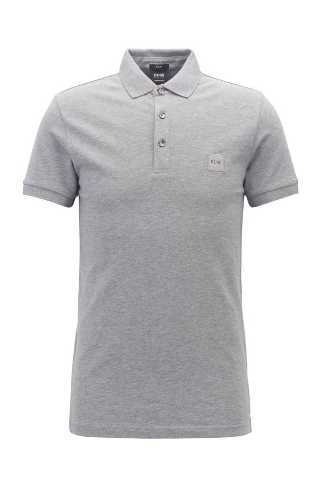 Hugo Boss Slim-fit polo shirt Lyse Grå | oQSzyJBb