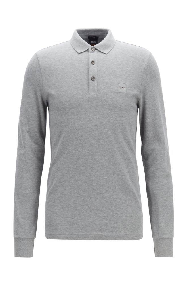 Hugo Boss Slim-fit polo shirt Lyse Grå | q0FdgLY3