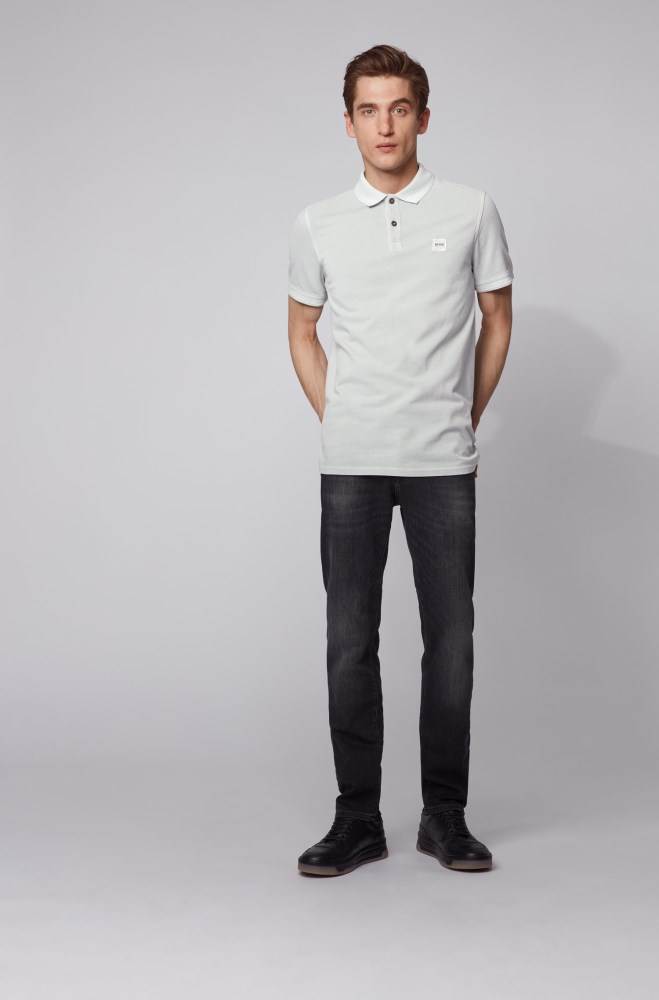 Hugo Boss Slim-fit polo shirt Lyse Grå | smH3qIIB