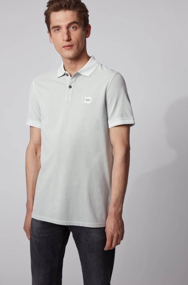 Hugo Boss Slim-fit polo shirt Lyse Grå | smH3qIIB