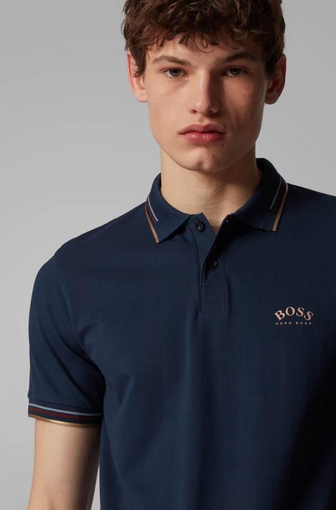 Hugo Boss Slim-fit polo shirt Mørke Blå | 0vpfnODa