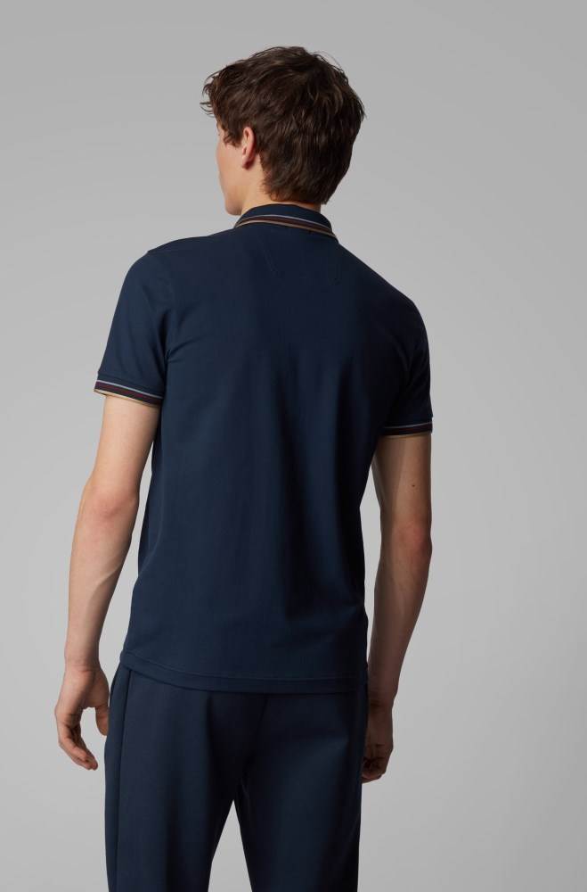 Hugo Boss Slim-fit polo shirt Mørke Blå | 0vpfnODa