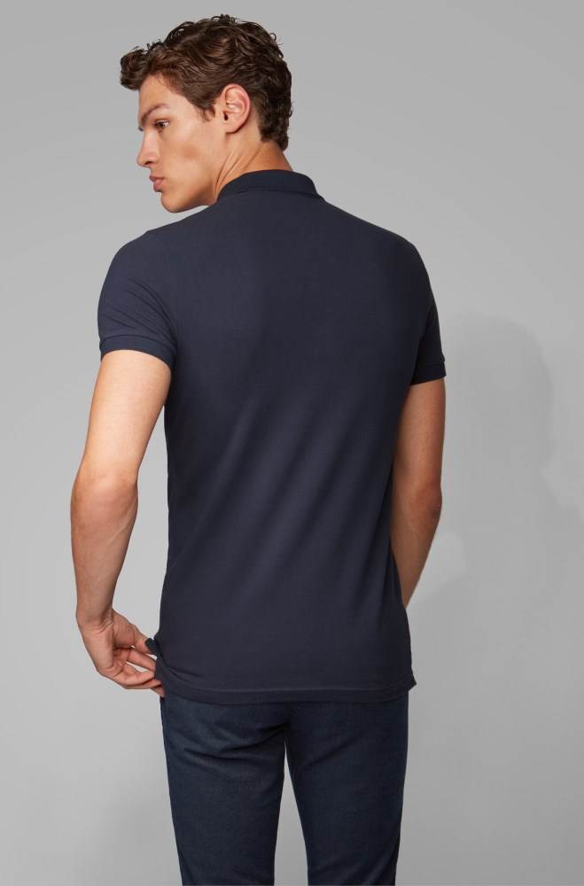 Hugo Boss Slim-fit polo shirt Mørke Blå | 6rNBS6oq