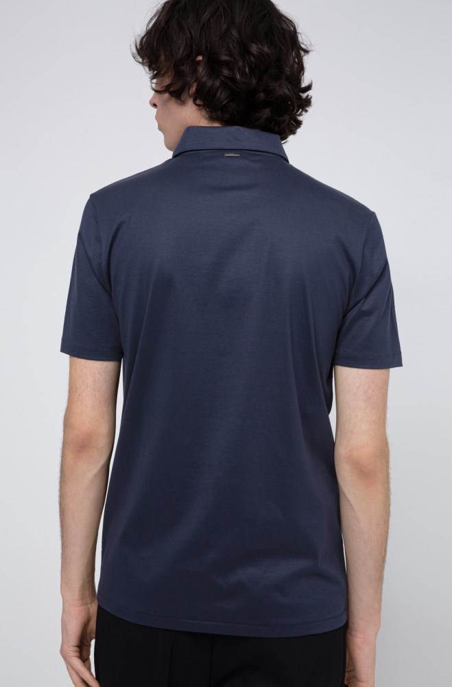 Hugo Boss Slim-fit polo shirt Mørke Blå | 9z7ZYM0B