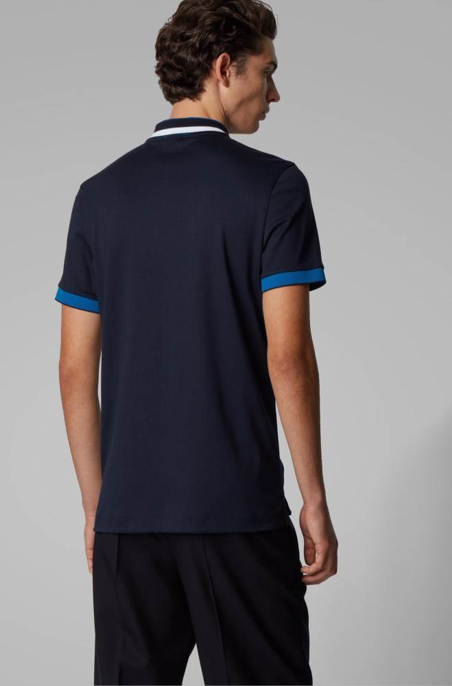 Hugo Boss Slim-fit polo shirt Mørke Blå | CVdEhVdw