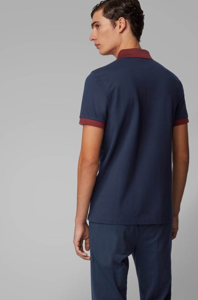 Hugo Boss Slim-fit polo shirt Mørke Blå | FsjBo4fv