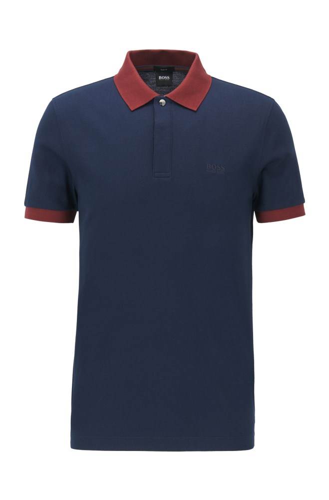 Hugo Boss Slim-fit polo shirt Mørke Blå | FsjBo4fv