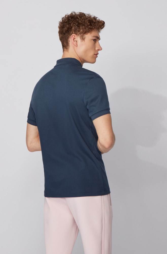 Hugo Boss Slim-fit polo shirt Mørke Blå | MTsuYhbk