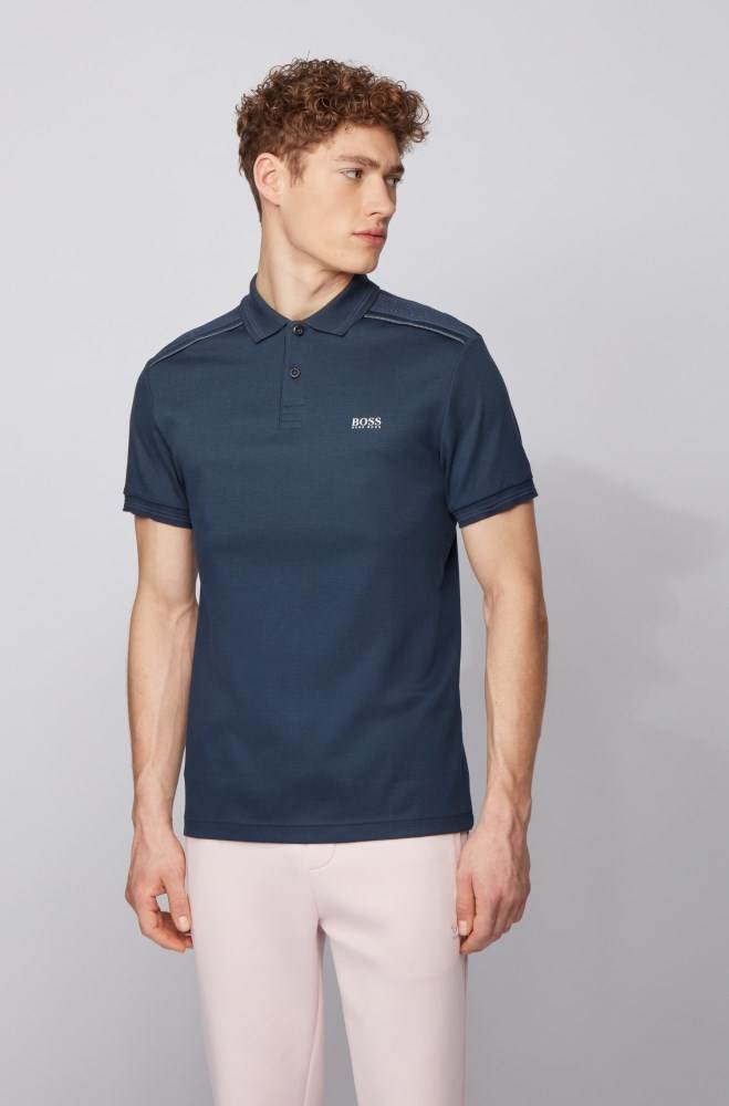 Hugo Boss Slim-fit polo shirt Mørke Blå | MTsuYhbk