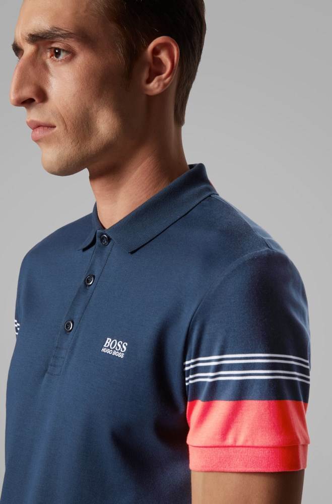 Hugo Boss Slim-fit polo shirt Mørke Blå | R9K5g0F3