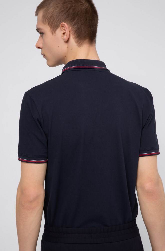 Hugo Boss Slim-fit polo shirt Mørke Blå | bfI52AYy