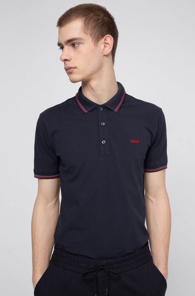 Hugo Boss Slim-fit polo shirt Mørke Blå | bfI52AYy